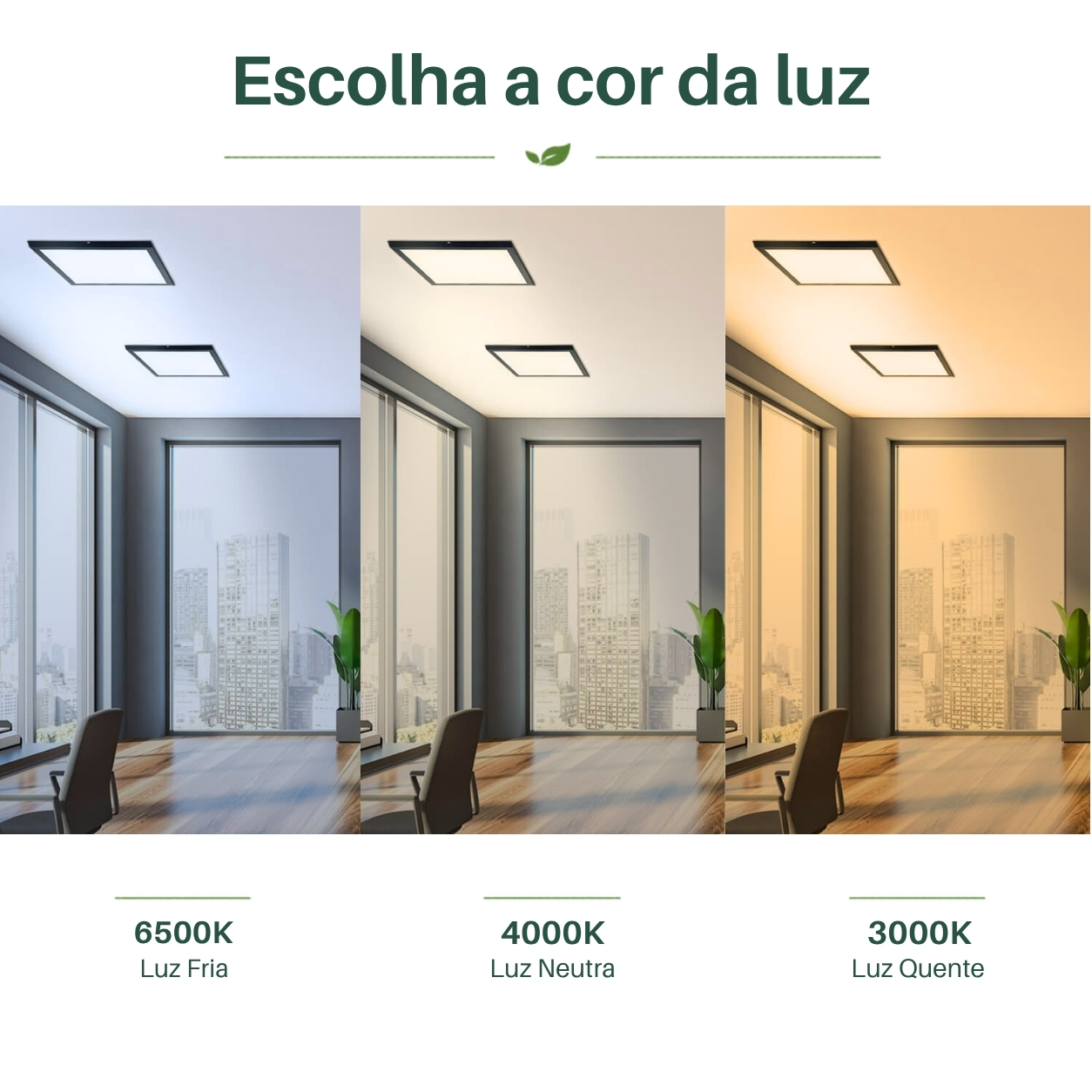 Ambiente com Painel LED Sobrepor 32W Preto Blumenau