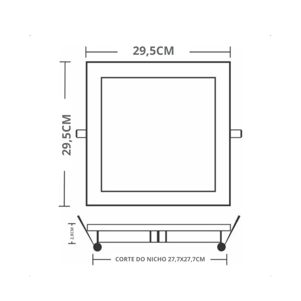 Design branco do painel LED de embutir 24W Lys Taschibra