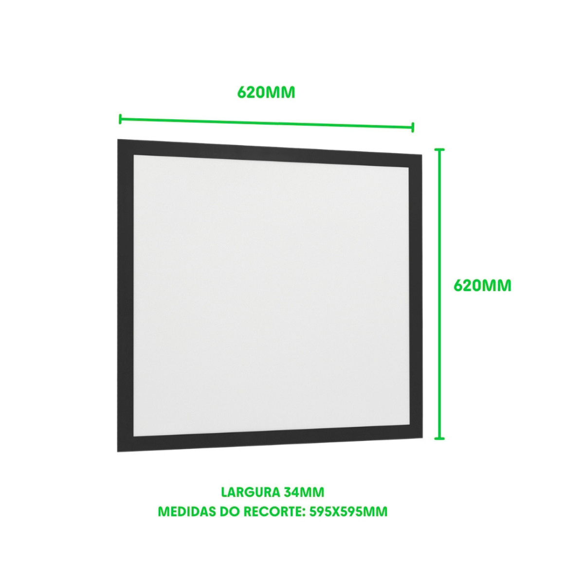 Design preto em aço e alumínio do painel LED 40W Slim Blumenau