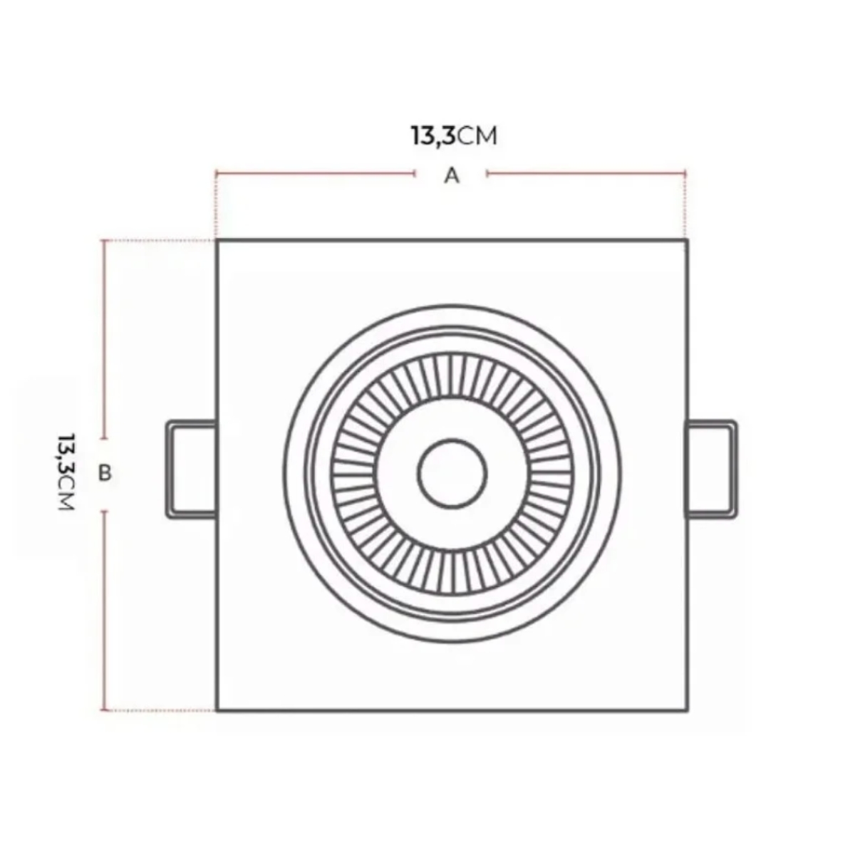 Design quadrado branco do spot LED de embutir 12W Authentic Avant