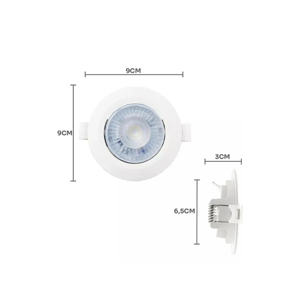 Design redondo branco do spot LED de embutir 5W Fit Depolux