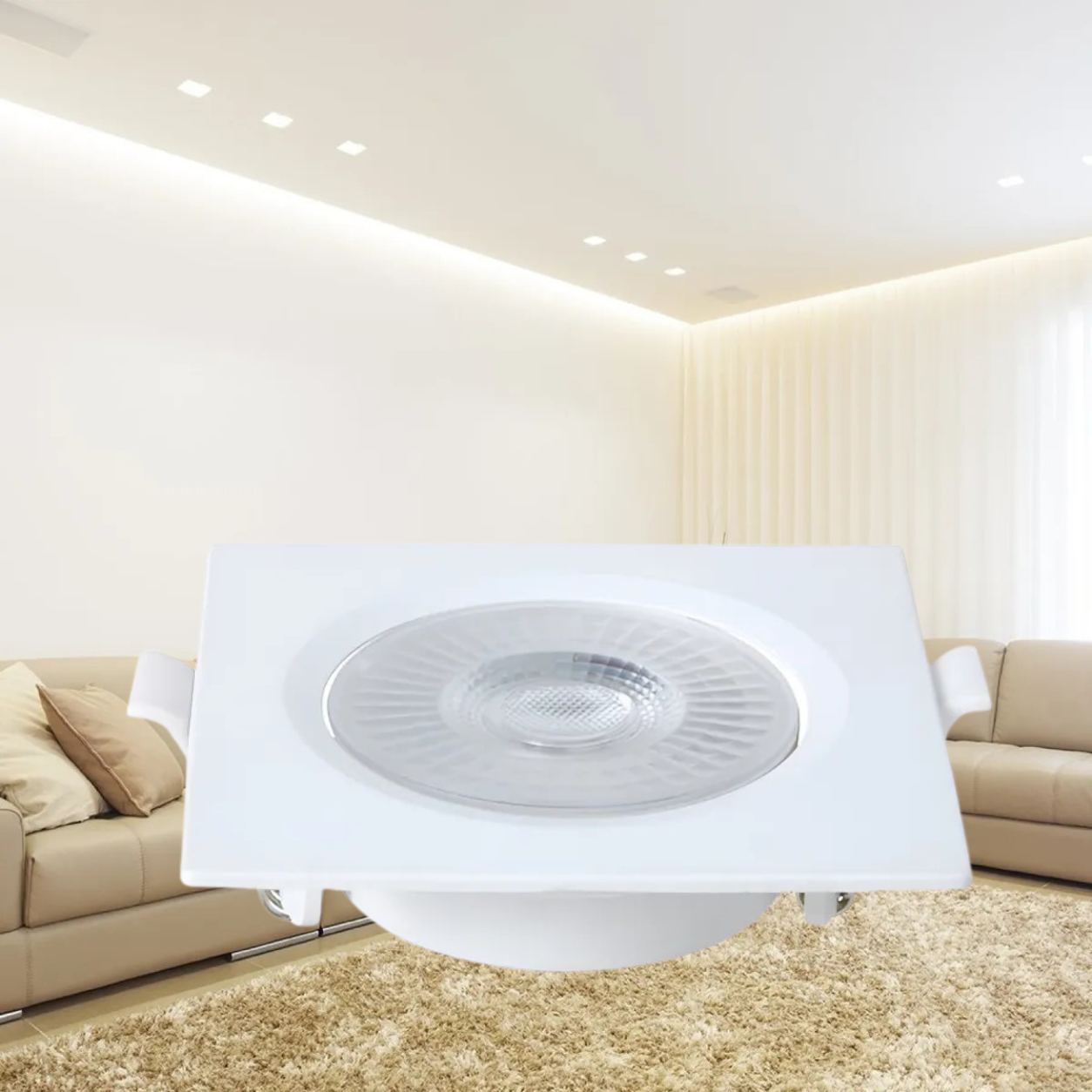 Design quadrado branco do spot LED de embutir 7W Alltop Taschibra