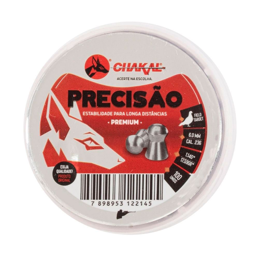 Chumbinho Precisão 17.59 Grains 6.0mm 100un. - Chakal - Dispropil