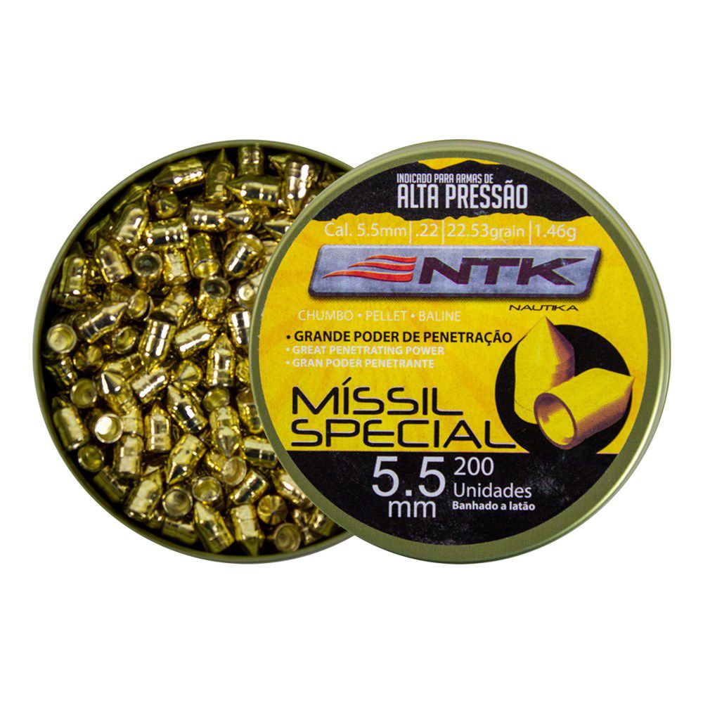 Chumbinho Missil Special 5.5mm (.22) 200un. - Nautika - Dispropil
