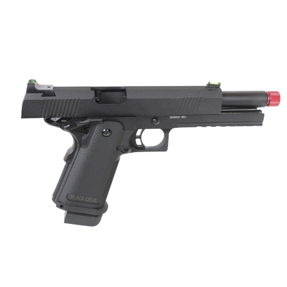 ペテンシー Pistola Airsoft GBB Green Gás 1911 Black Devil 5.1 Hi-Capa 6mm