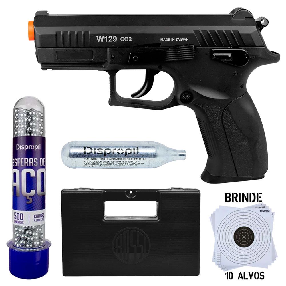 Pistola de Pressão CO2 WinGun CZ300 W129 4.5mm + Case Rígido +