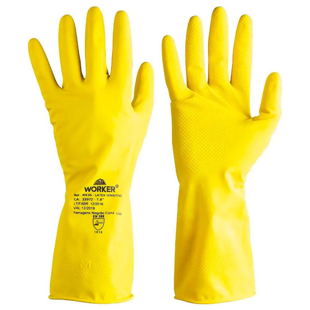 Luva de Segurança em Látex Touch WK37 Antiderrapante - Worker