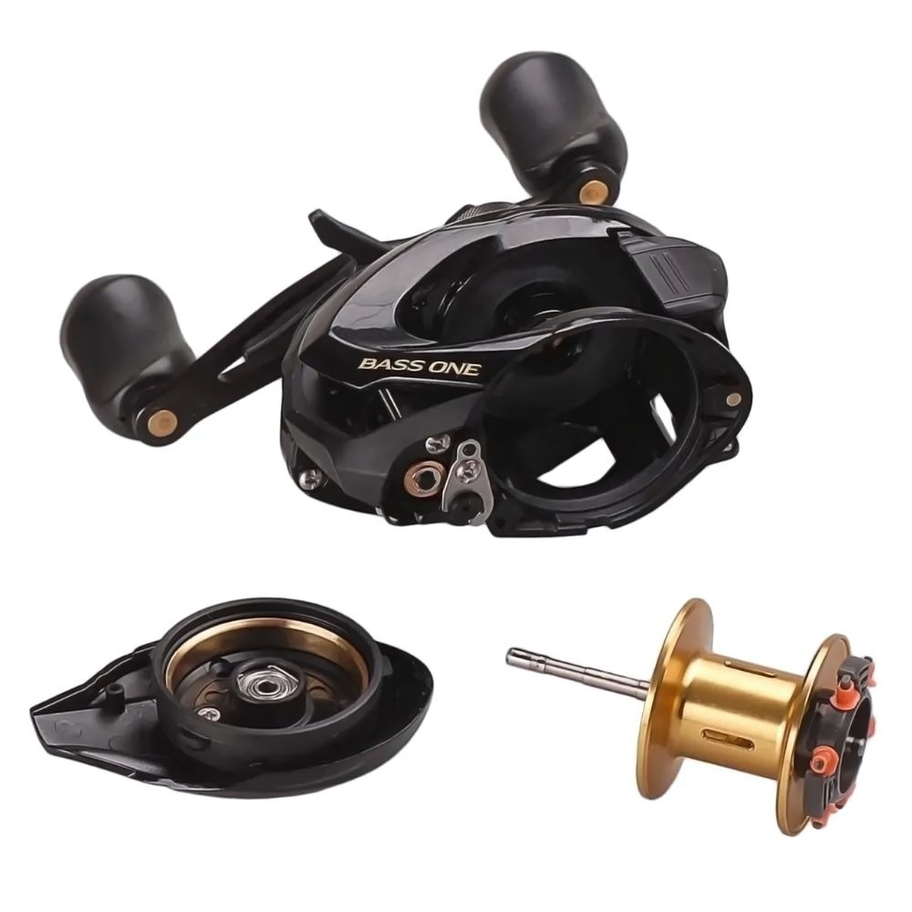 Carretilha Bass One XT Alumínio / Grafite 4 + 1 Rolamentos Shimano