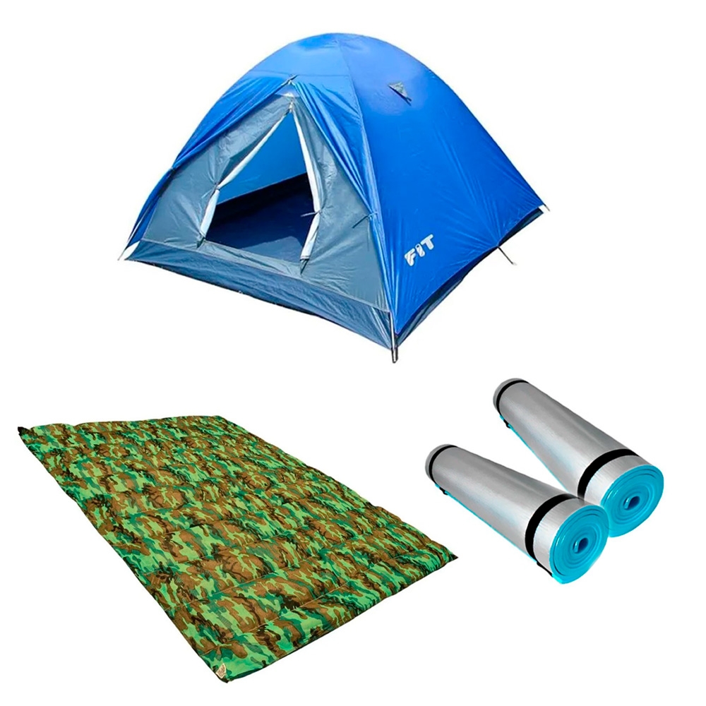 Kit Barraca Fox 2/3 P + Colchonete Casal + 2 Isolante Térmico