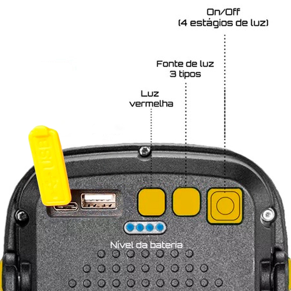 Refletor Led Multifuncional Luz Branca / Amarela BM-8527 - B-Max