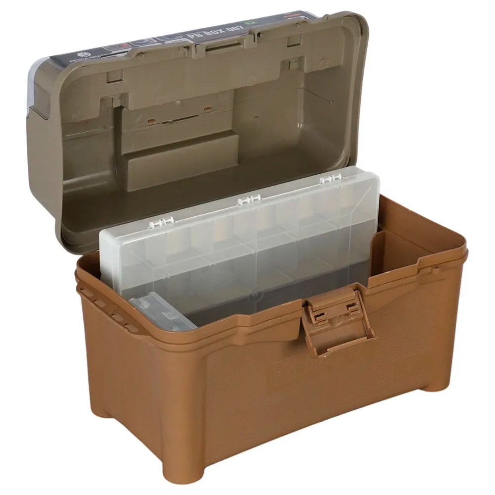 Maleta / Caixa Para Pesca PB Box 007 Marrom - Pesca Brasil
