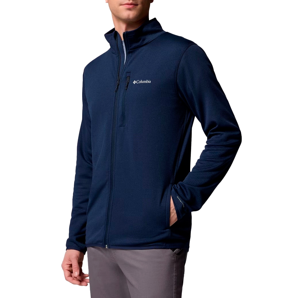 Jaqueta Masculina Fleece Hike Grid Full Zip Azul - Columbia