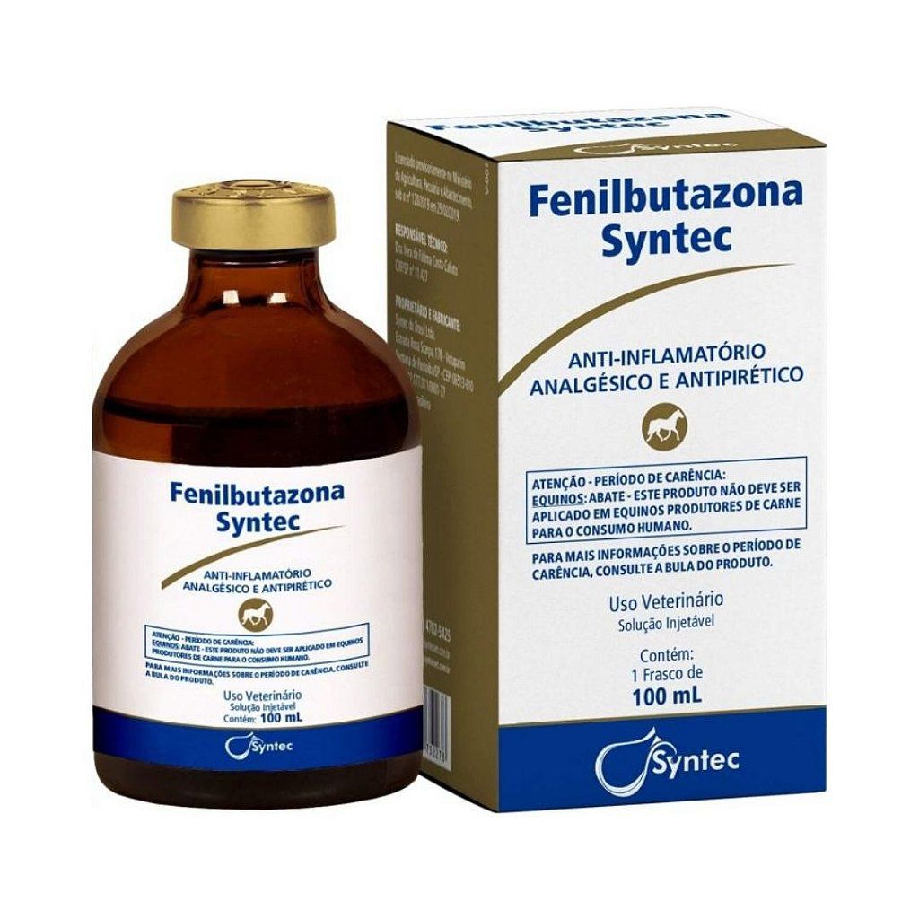 Fenilbutazona 100 mL - Syntec - Kajavet Farmácia Veterinária