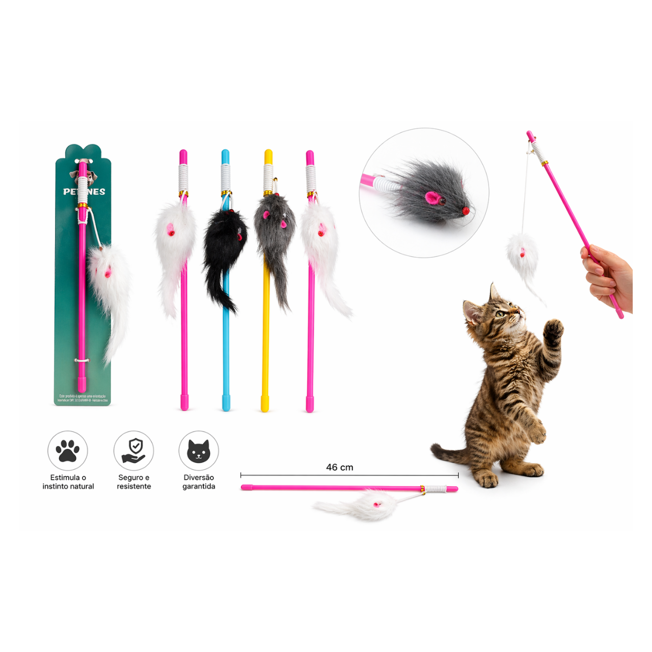 Varinha Pesca Gato com Ratinho - Imagem 1