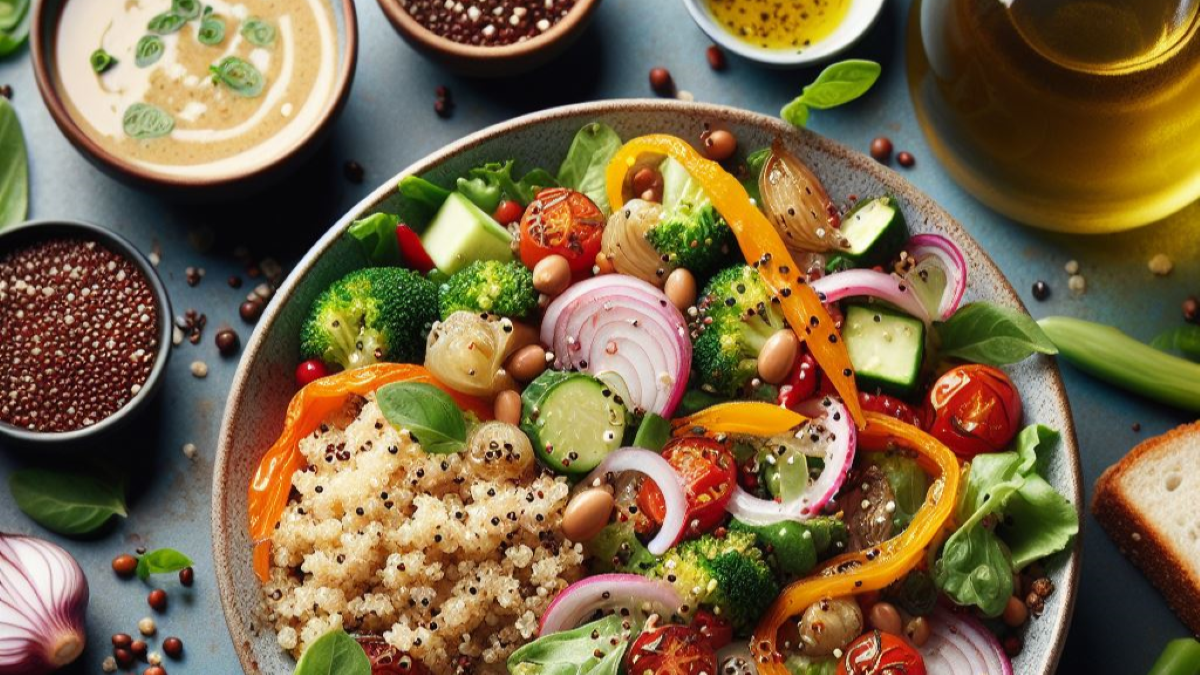 Salada de Quinoa e Legumes Refogados