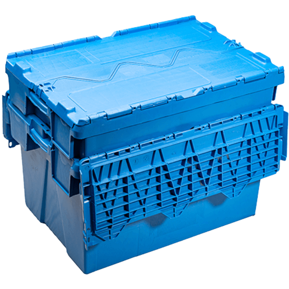 Caixa Plástica com Tampa Acoplada ALC 6437 - 65 Litros Azul - Bonete