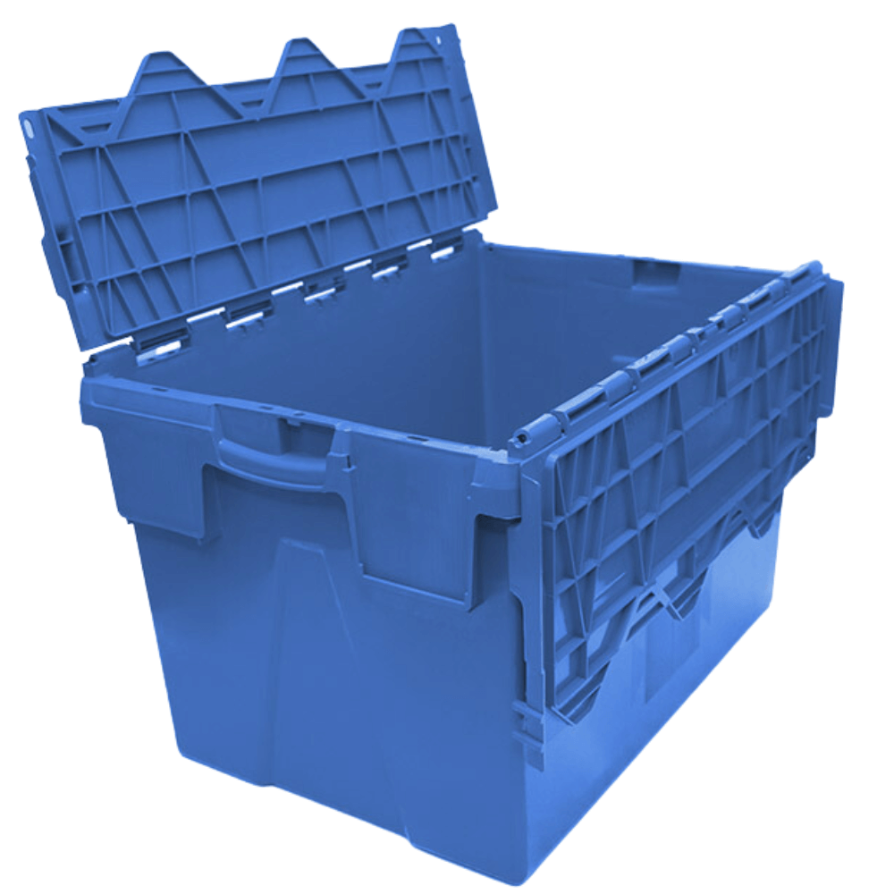 Caixa Plástica com Tampa Acoplada ALC 6437 - 65 Litros Azul - Bonete