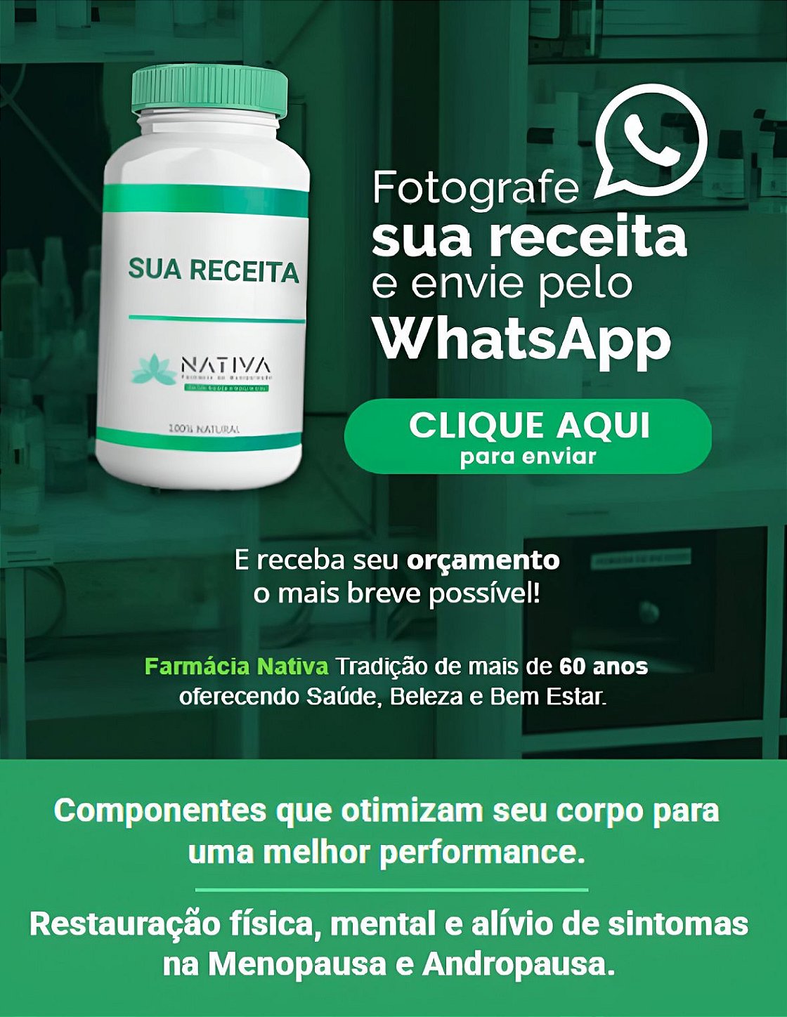 Envie sua receita para orçamento