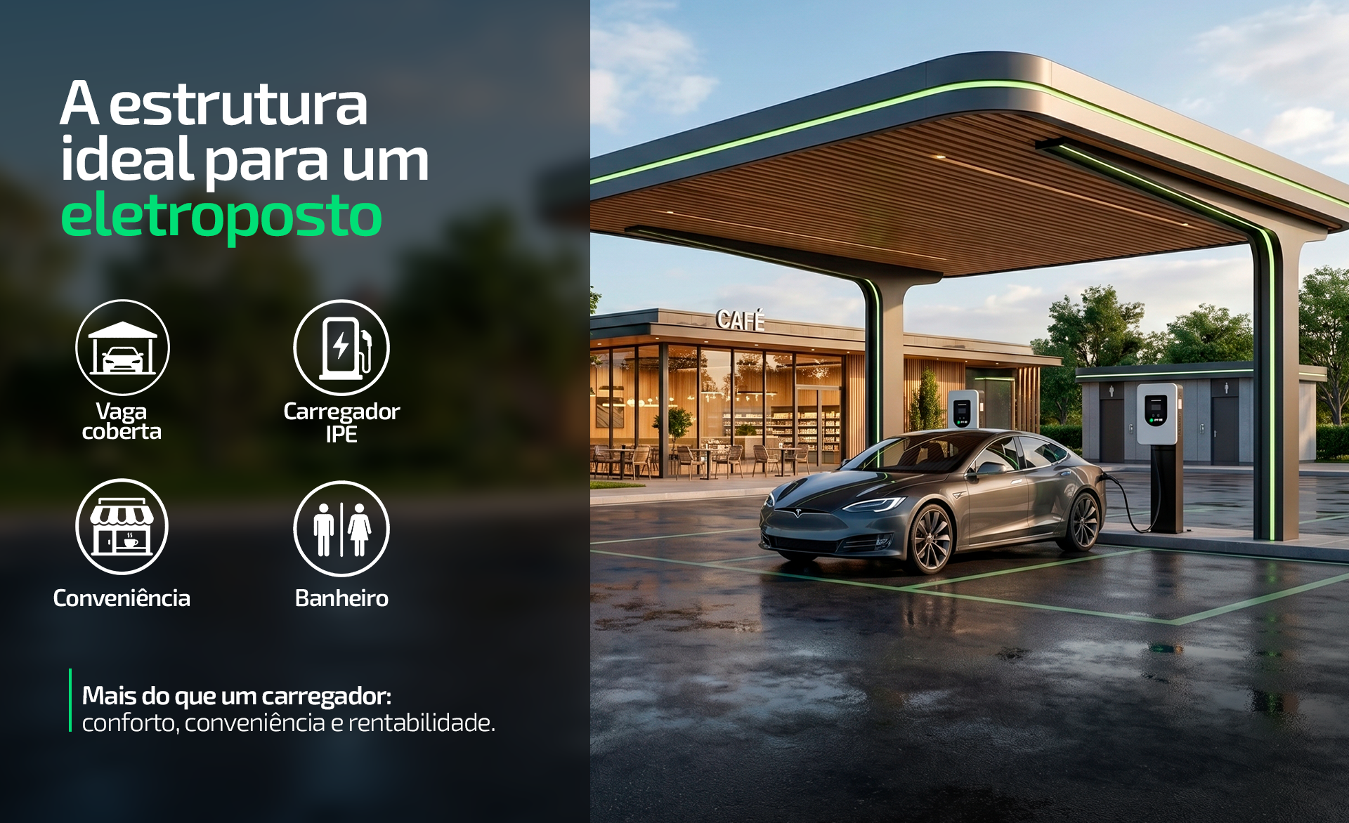 Estrutura ideal para o eletroposto