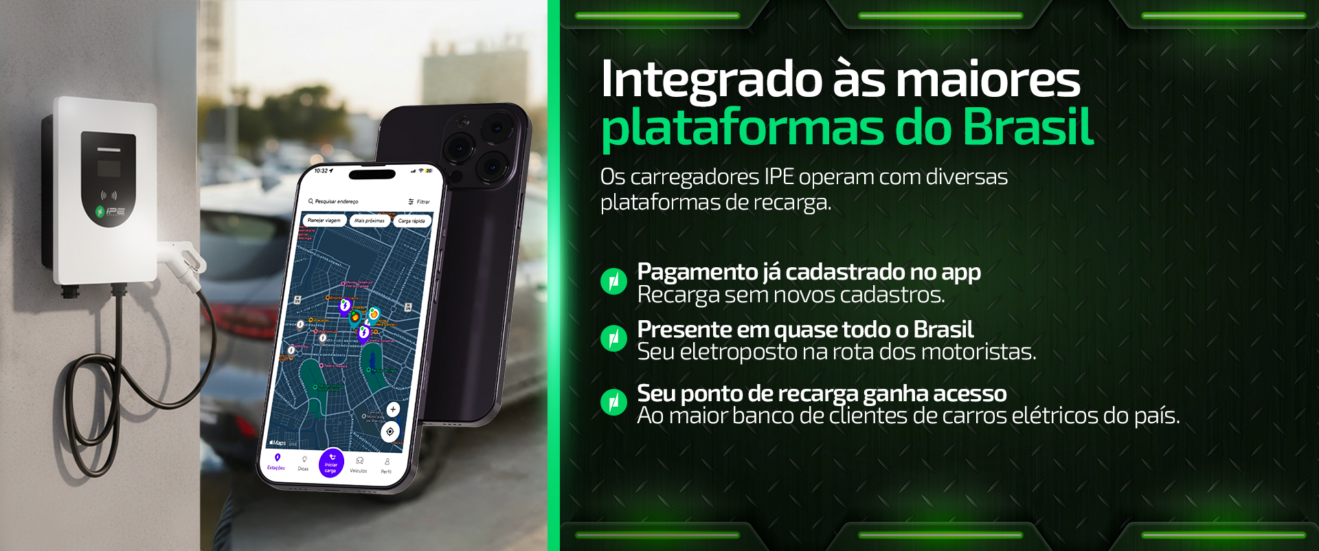 Comparativo de potências de eletroposto