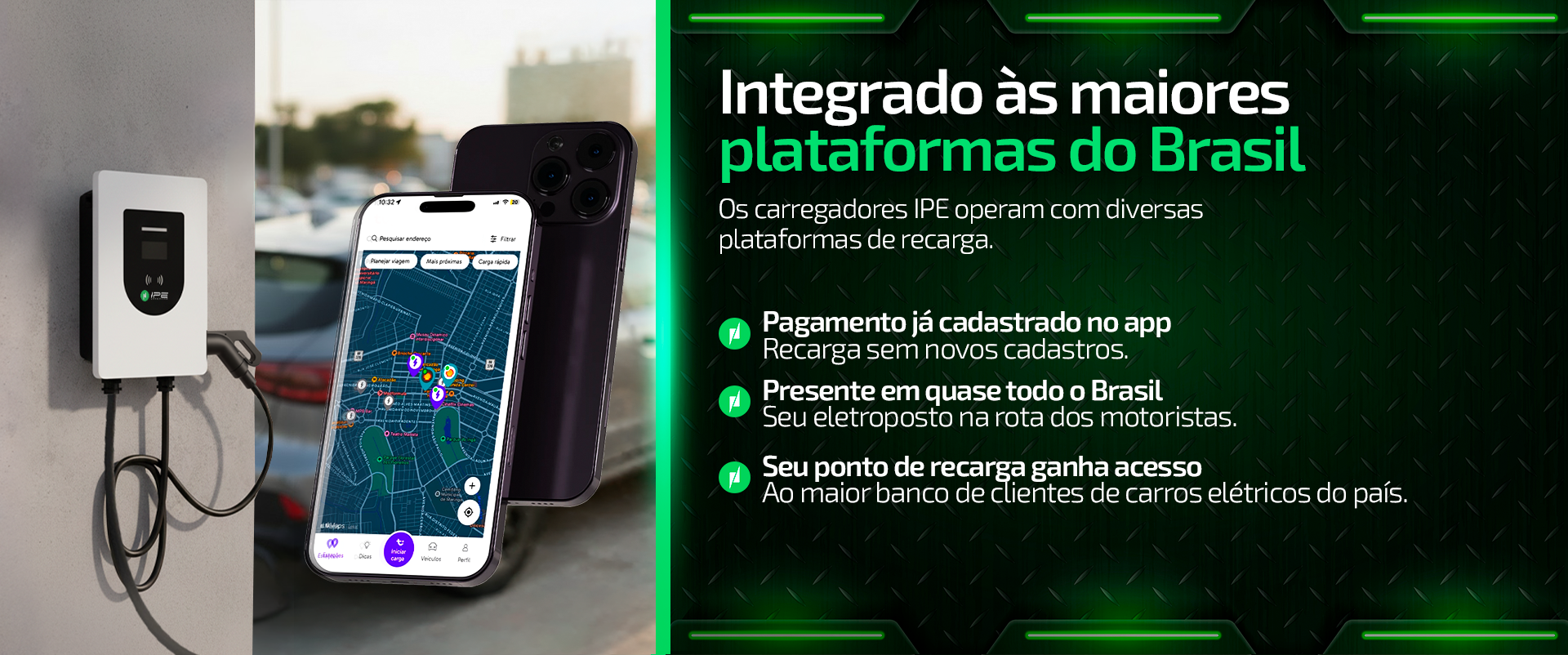 Comparativo de potências de eletroposto