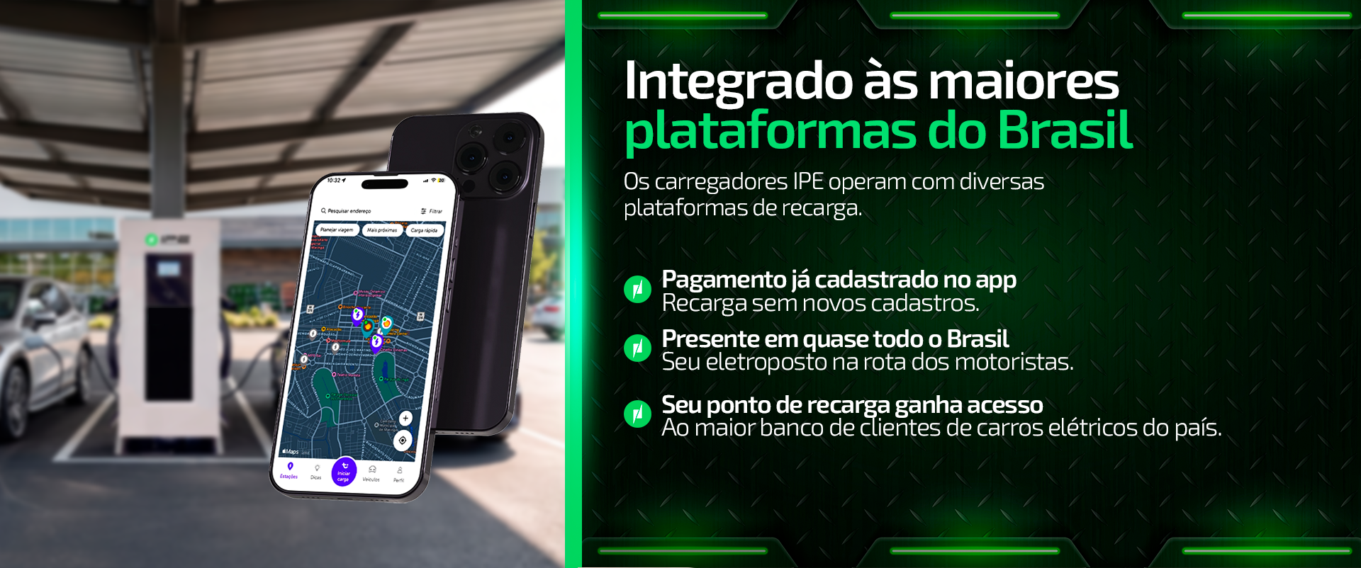 Comparativo de potências de eletroposto