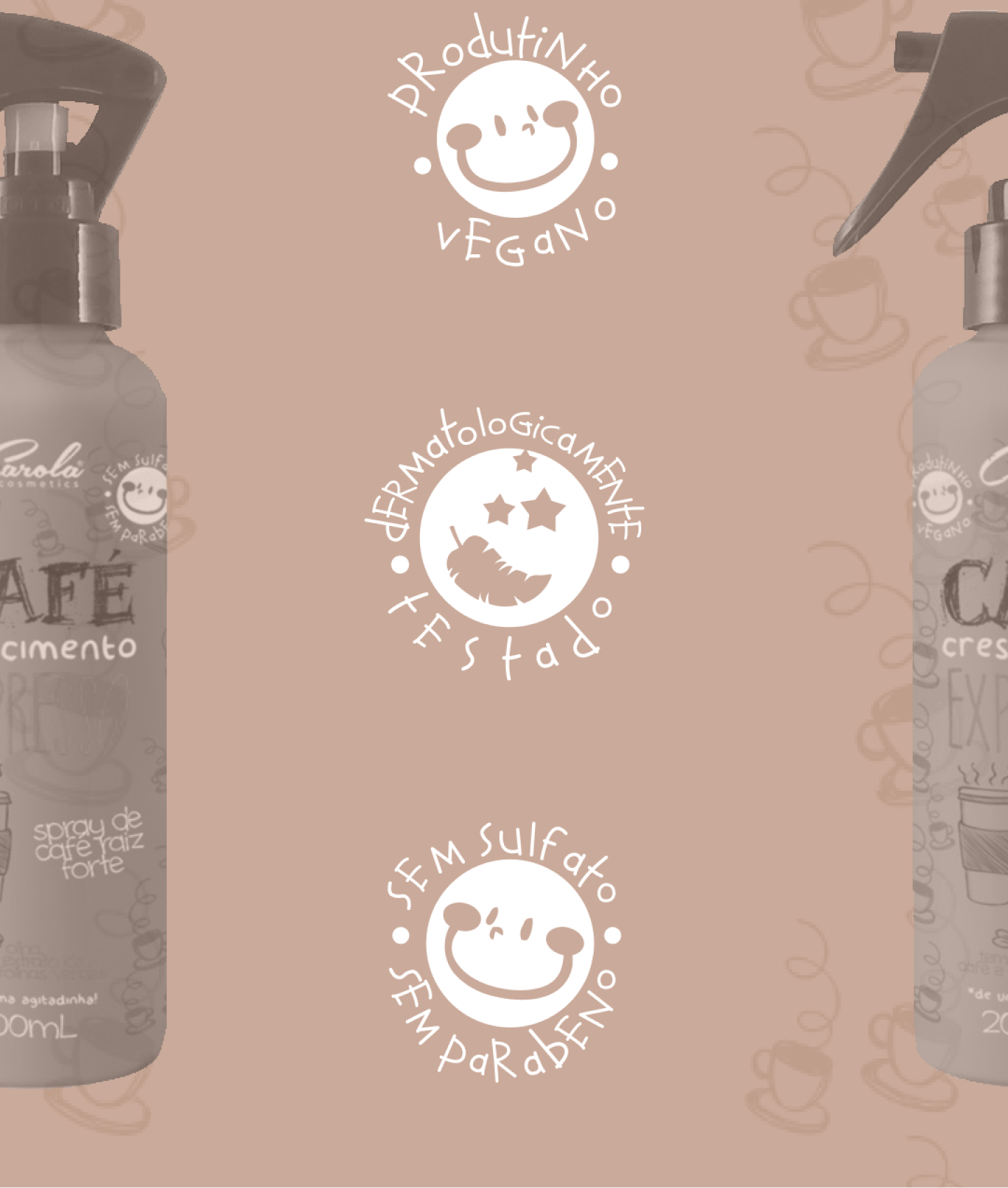 O tônico de café expresso é dermatologicamente testado, vegano e não possui sulfato e parabenos