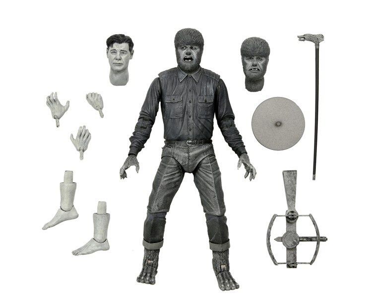 Action Figure The Wolf Man Black White - Neca Toys - Cubo Nerd - O
