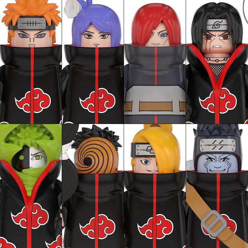 AKATSUKIJAPAN　セット Conjunto com 16 Personagens Akatsuki Naruto Shippuden - Cubo Nerd
