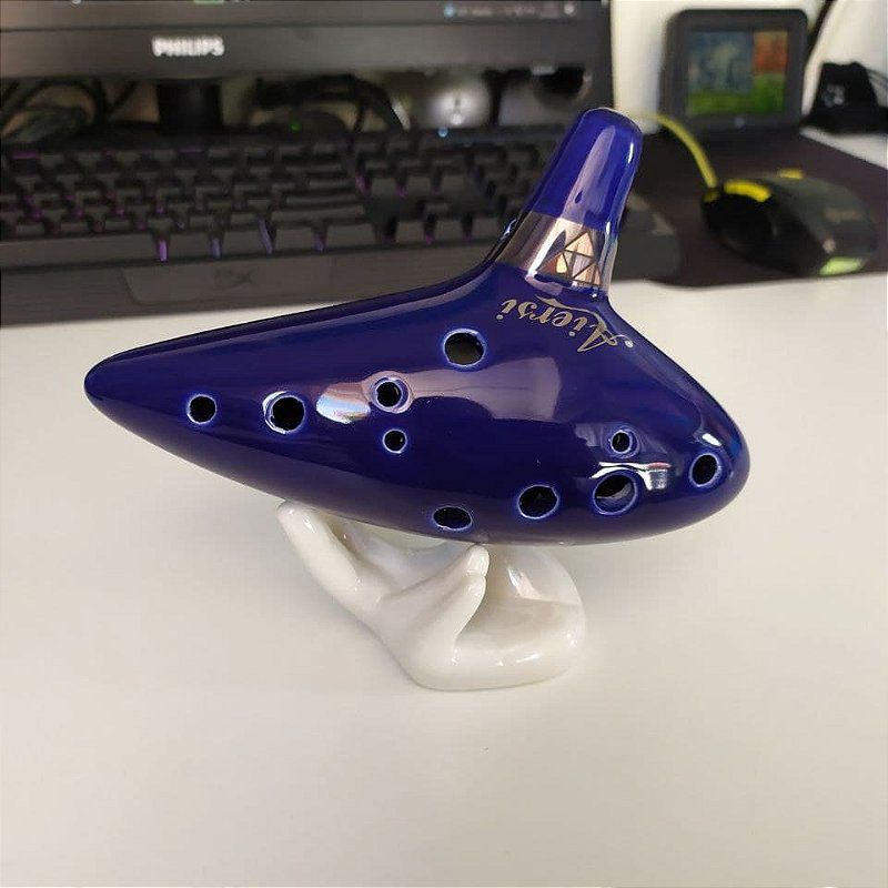 Réplica Ocarina of Time - Flauta de Cerâmica Zelda - Cubo Nerd - O