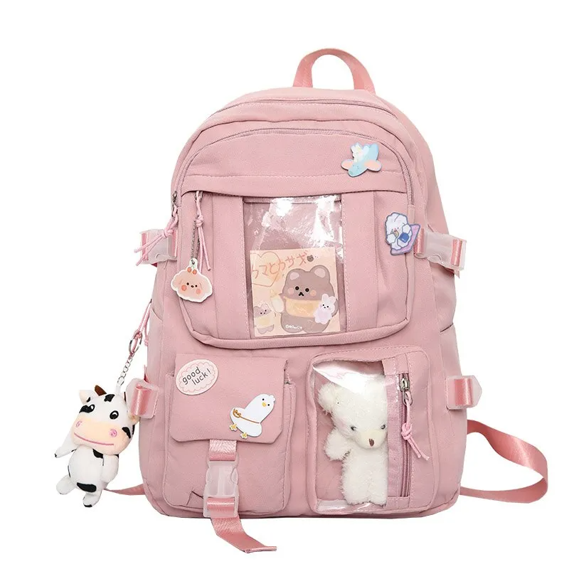 Mochila Kawaii Impermeável com Acessórios - Cubo Nerd - O universo