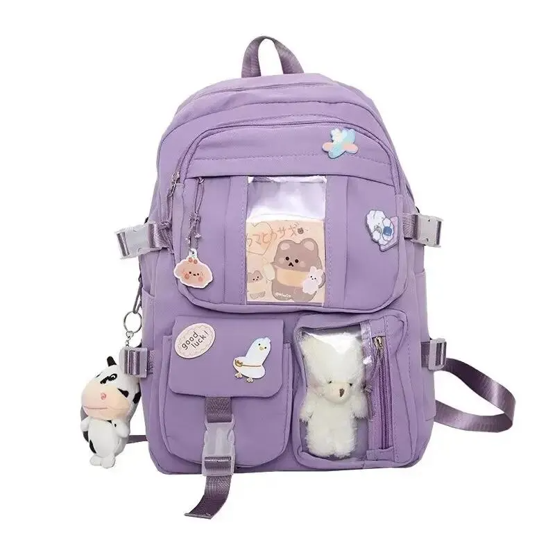Mochila Kawaii Impermeável com Acessórios - Cubo Nerd - O universo