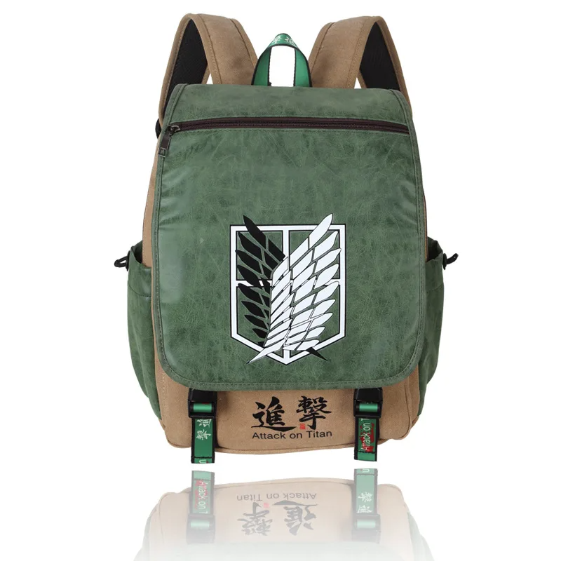 Mochila Escolar Lona e Corino Attack On Titan Cubo Nerd O universo geek em um clique