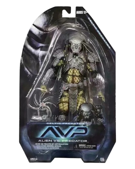 【未開封】CELTIC PREDATOR GRID ALIEN フィギュア Avp Celtic Predator Vs Grid Alien (battle Damaged) - Neca