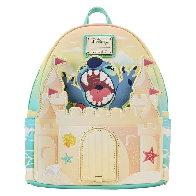 Mochila Stitch Castelo de areia Disney Original Loungefly Cubo Nerd O universo geek em um clique