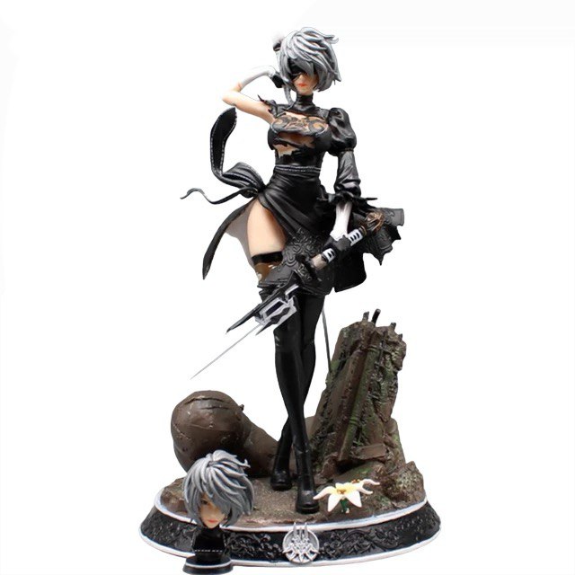 Estátua Yorha Nier N2 B Nier Automata 35cm - Cubo Nerd - O