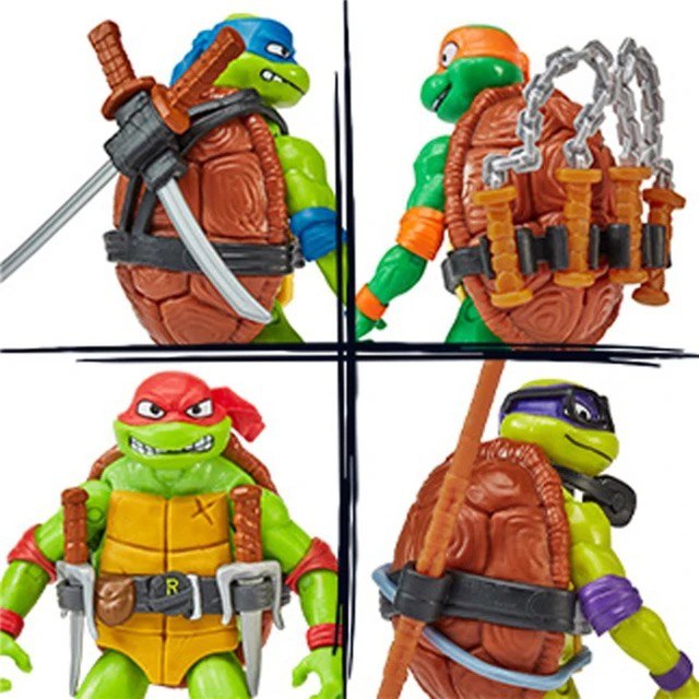 Pack 4 Action Figures TMNT Mutant Mayhem - Original Playmates