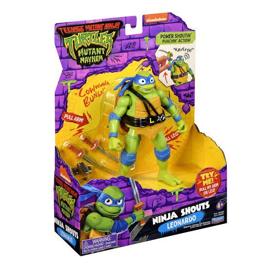 Action Figure Leonardo Ninja Shouts TMNT - Original Playmates