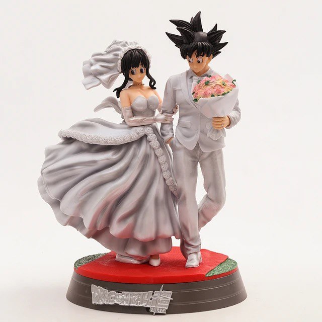 Estátua Goku e Chi Chi Casamento 30Cm Ver. 2 - Dragon Ball - Cubo