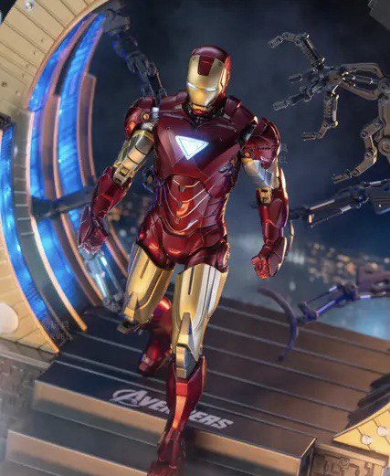 Action Figure Iron Man Mark VI Suit-Up Gantry - Marvel - Cubo Nerd