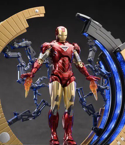 Action Figure Iron Man Mark VI Suit-Up Gantry - Marvel - Cubo Nerd