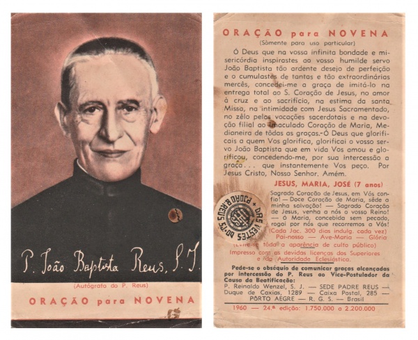 Relíquia do Venerável Padre João Batista Réus