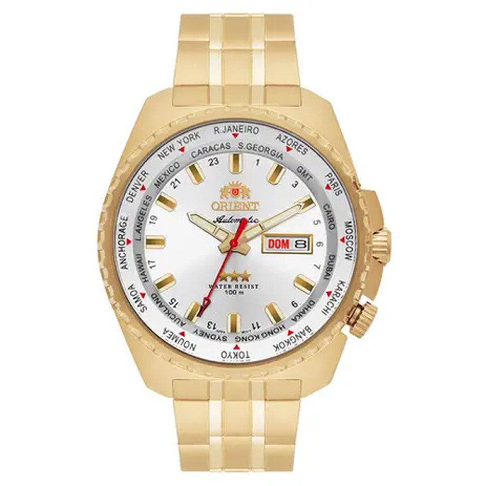 白樺 リトグラフ(ゴールド) Relógio Orient 469GP057F S1KX Dourado - Relojoaria São Paulo