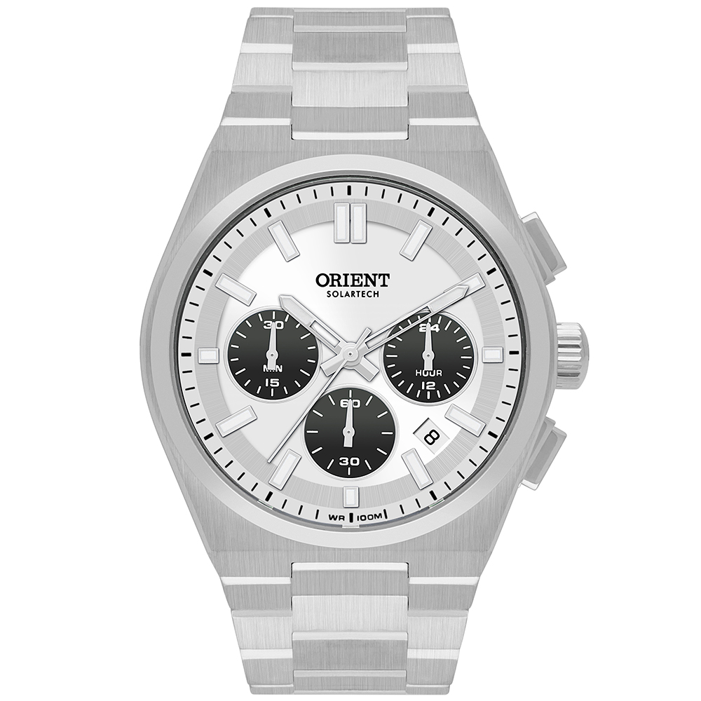 Relógio Orient Solartech Cronógrafo MBSSC274 S1SX Panda