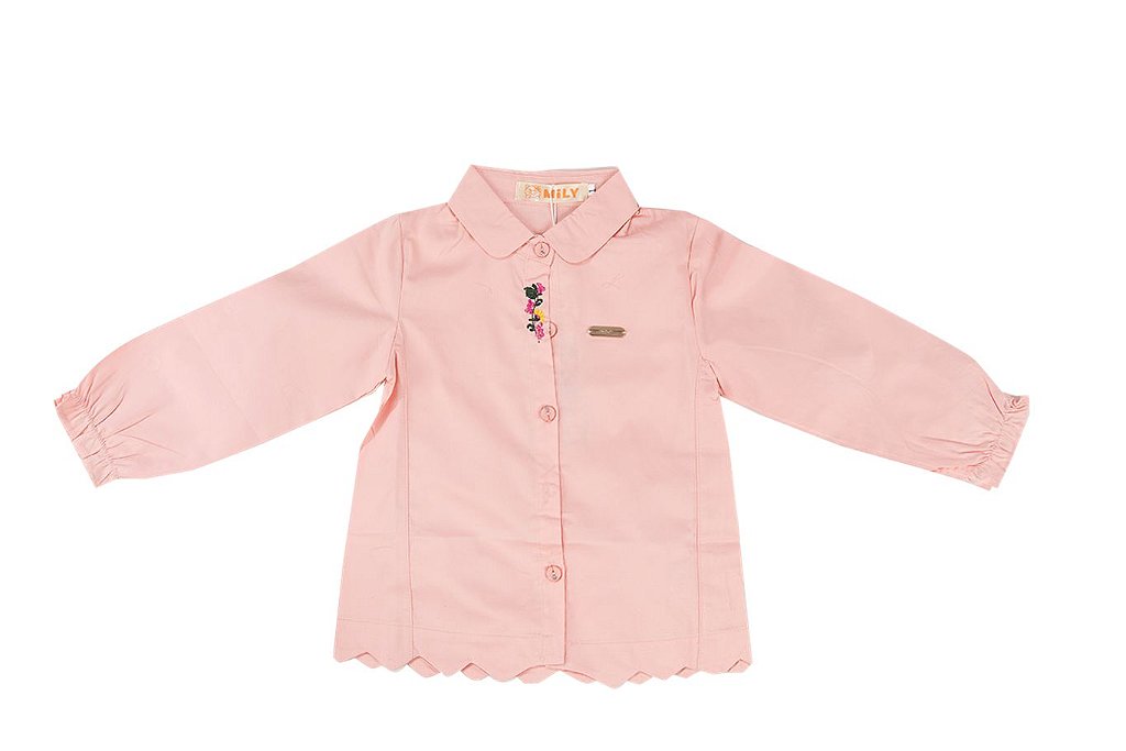 Camisa Social Infantil Menina Básica-rosa-branca - Loja Online Infantil -  Kiki & Mily