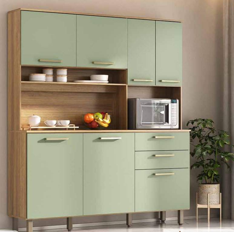Cozinha Compacta 353 - 7P - 1,65M - Verde Mar - Loja de Móveis e