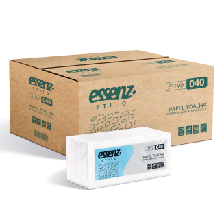 PAPEL TOALHA INTERFOLHA FOLHA DUPLA 2 DOBRAS 2400 FOLHAS ESSENZ