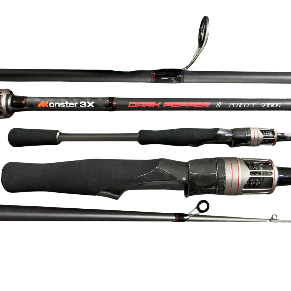 Vara Monster M3X Dark Pepper 8 15lbs 6 6 (1,98m) - Molinete