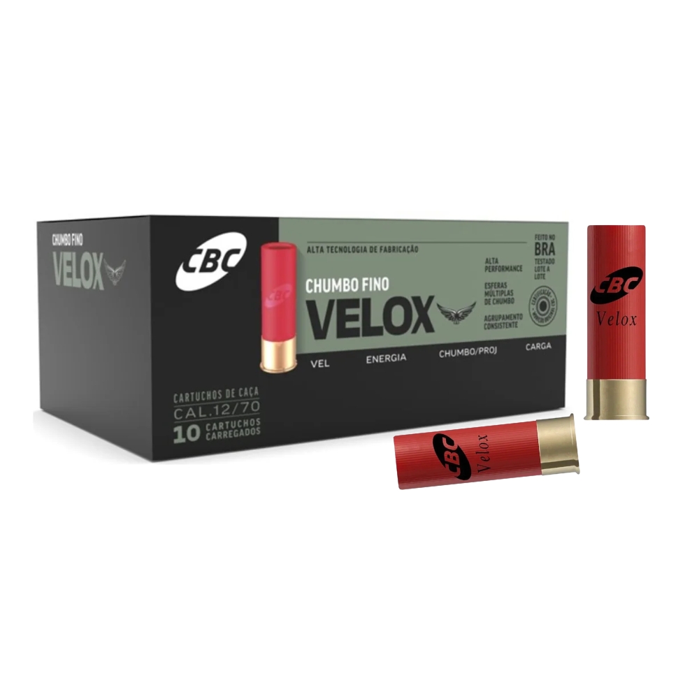 Municao CBC 12/70 Velox CH SG - UN - Usina da Pesca