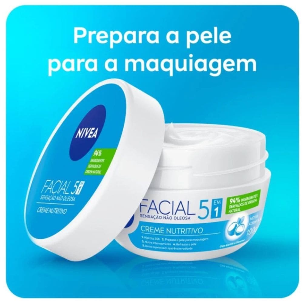 Creme Facial Hidratante Nutritivo 5 em 1 Nivea La Rosee Cosmeticos